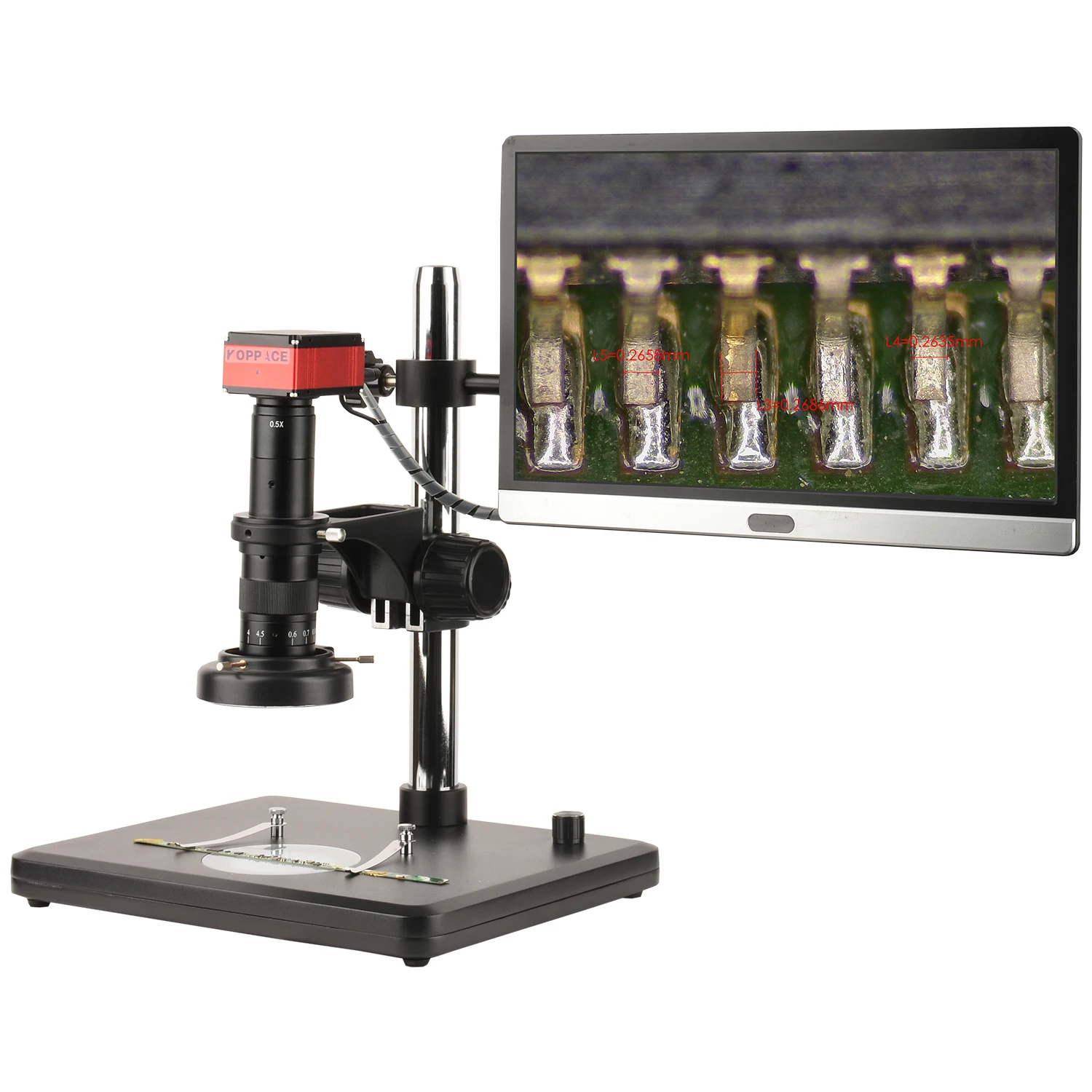 KOPPACE 13X-100X HD Measurement Electron Microscope,Continuous Zoom Lens,15.6 Inch Monitor