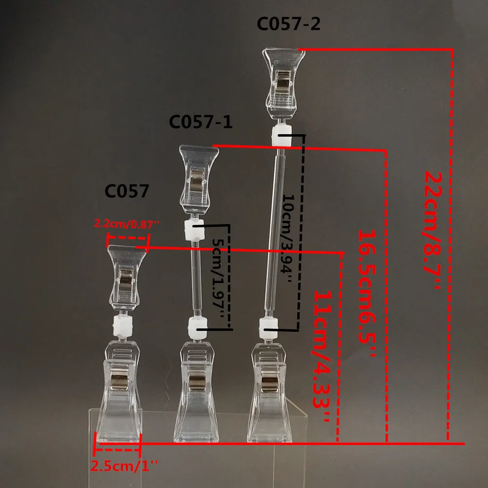 80pcs Clear POP Plastic Display Sign Signage Paper Card Price Label Tag Holder Advertising Clips Rotatable for Retail Shops