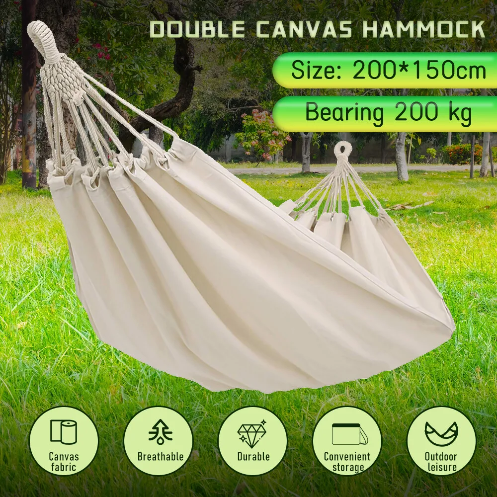 

2 Person Double Camping Hammock Chair Bed Outdoor Hanging Swing Sleeping Garden