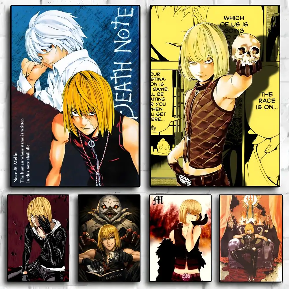 Character Death Note Mello Poster Poster Self-adhesive Art Waterproof Paper Sticker Coffee House Bar Room Wall Decor