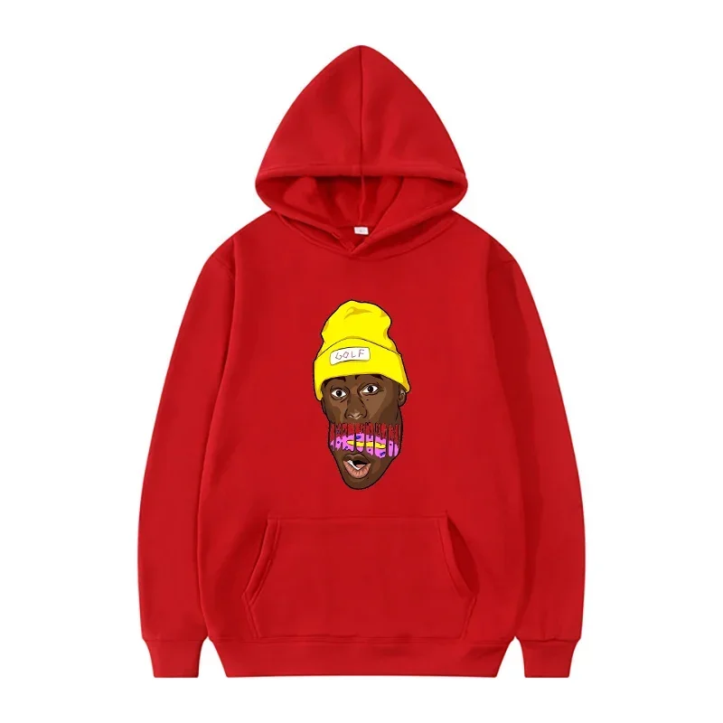 2024 Spring and Autumn Men's Tyler The Creator Cartoon Pattern T-shirt Fashion Hooded Sports Hoodie Men's Casual Street Top