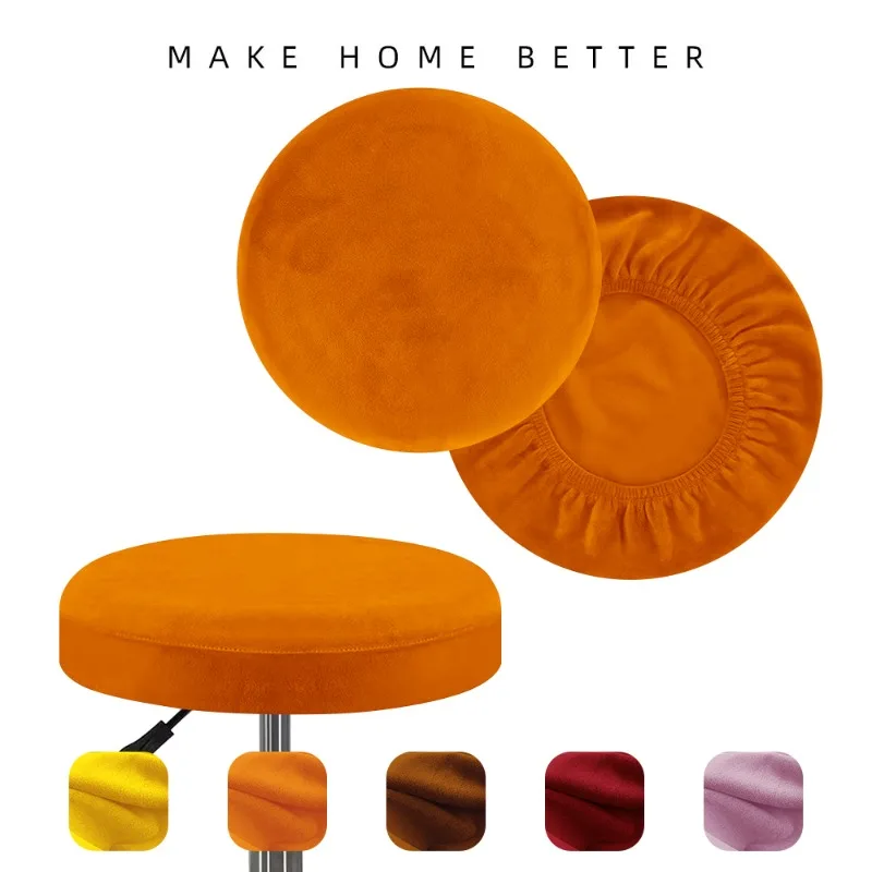 Premium Silver Fox Velvet Cover for A Round Stool Elastic Round Stool Seat Cover Universal Elastic Stretch Bar Seat Covers 2026