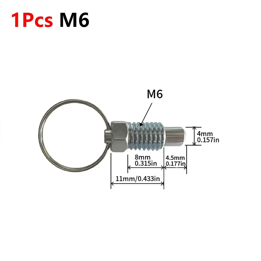 1Pcs M6 M8 M10 M12 Retractable Indexing Plunger Carbon Steel Blue Zinc Plated Indexing Plunger Lock Pin Locking Screw