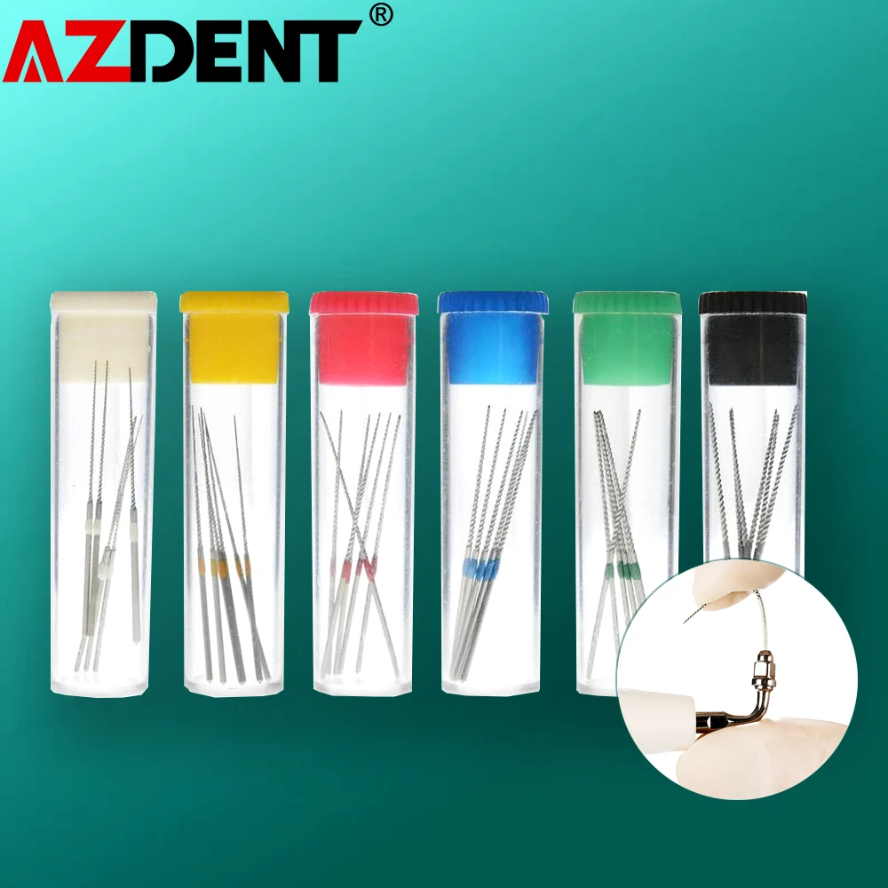 6pcs/Box Azdent Dental Endo Files Dentist U Files Root Canal Endodontic NITI Ultrasonic Used for Dentistry