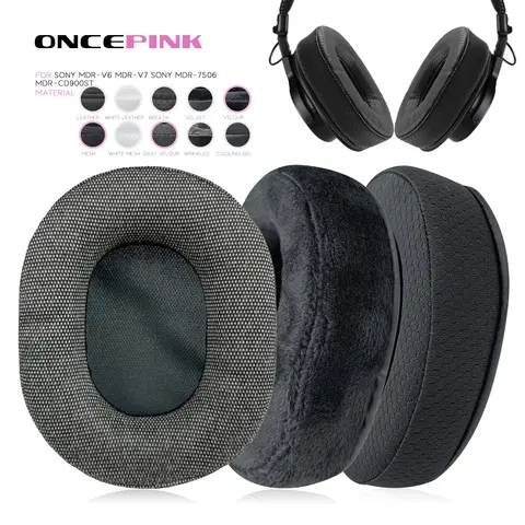 Almohadillas de repuesto Oncepink para auriculares Sony MDR-V6 MDR-V7 MDR-7506 MDR-CD900ST, cojín grueso, diadema, cubiertas para los oídos