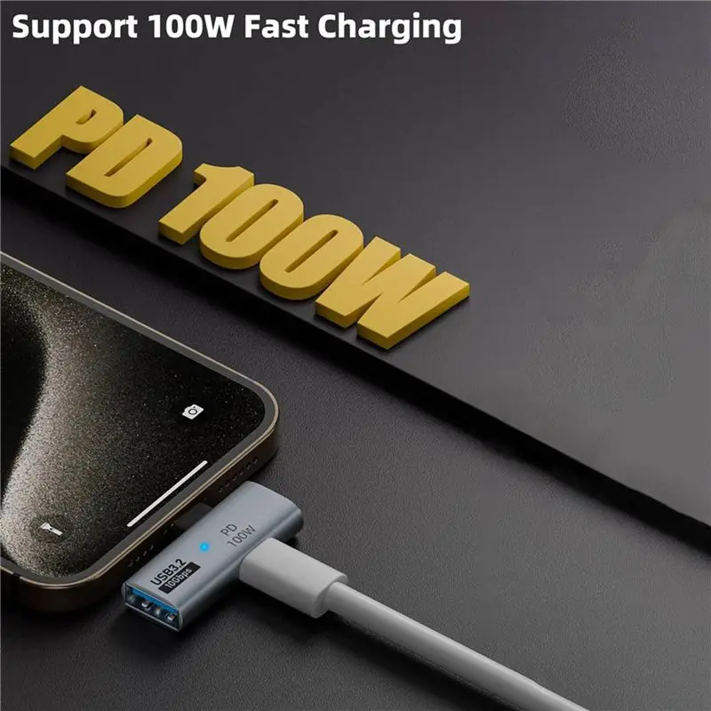 Superior-2X 2-In-1 USB C To USB 3.2 Adapter With 100W Charging Port, Thunderbolt 4/3 OTG Converter For Rog Ally,Gray