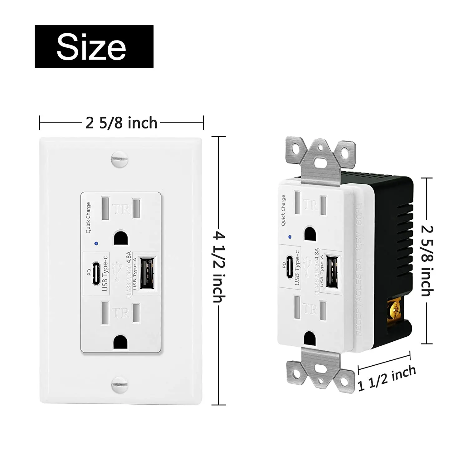 NineLeaf-مقبس طاقة متوافق مع شاومي ، USB Type-C شاحن سريع ، شاحن سريع ، مخرج مقاوم للعبث ، أجهزة أبل وسامسونج ، QC3.0 ، 4.2A ، 15A