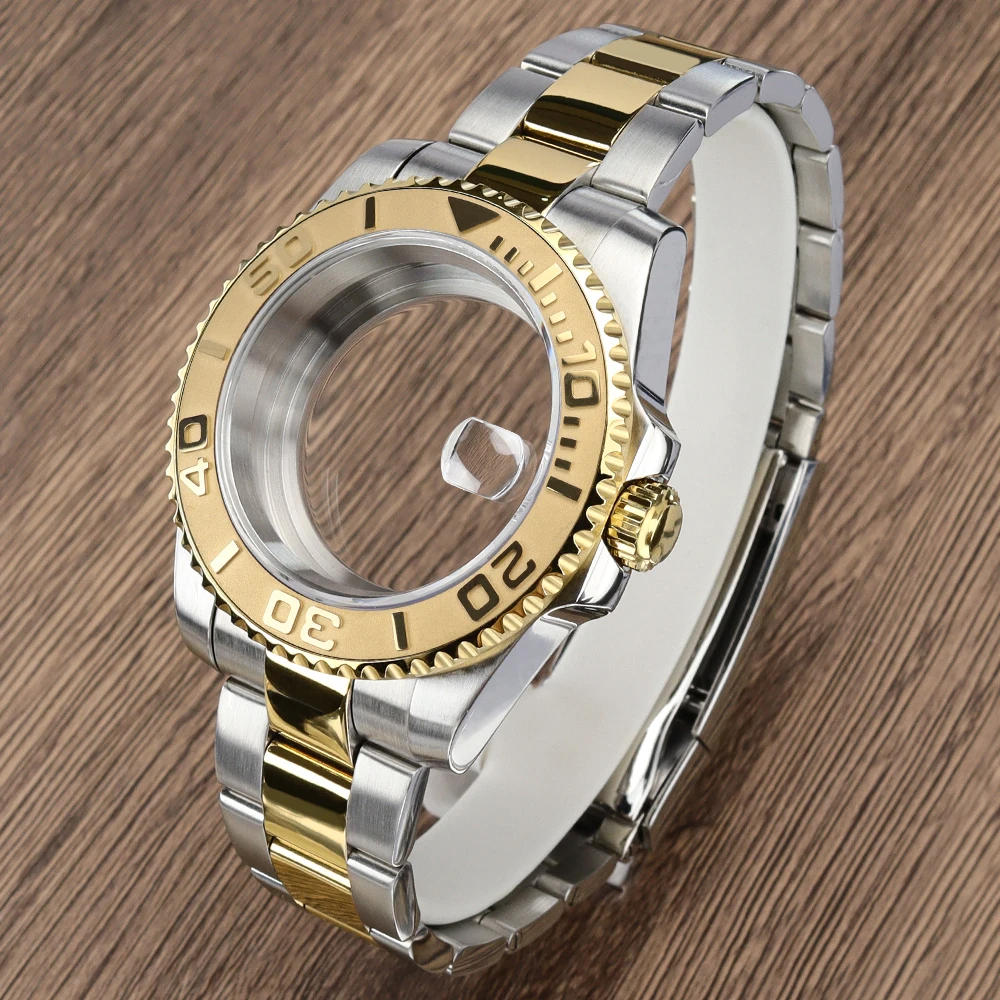 Водонепроницаемый корпус для часов 20ATM, 40 мм, для механизмов NH35, NH36, NH34, 8215, Eta2824, с браслетами Oyster, GMT, Submariner, золотой, с сапфировым стеклом Водонепроницаемый корпус для часов 20ATM, 40 мм, для механизмов NH35, NH36, NH34, 8215, Eta2824, с браслетами Oyster, GMT, Submariner, золотой, с сапфировым стеклом