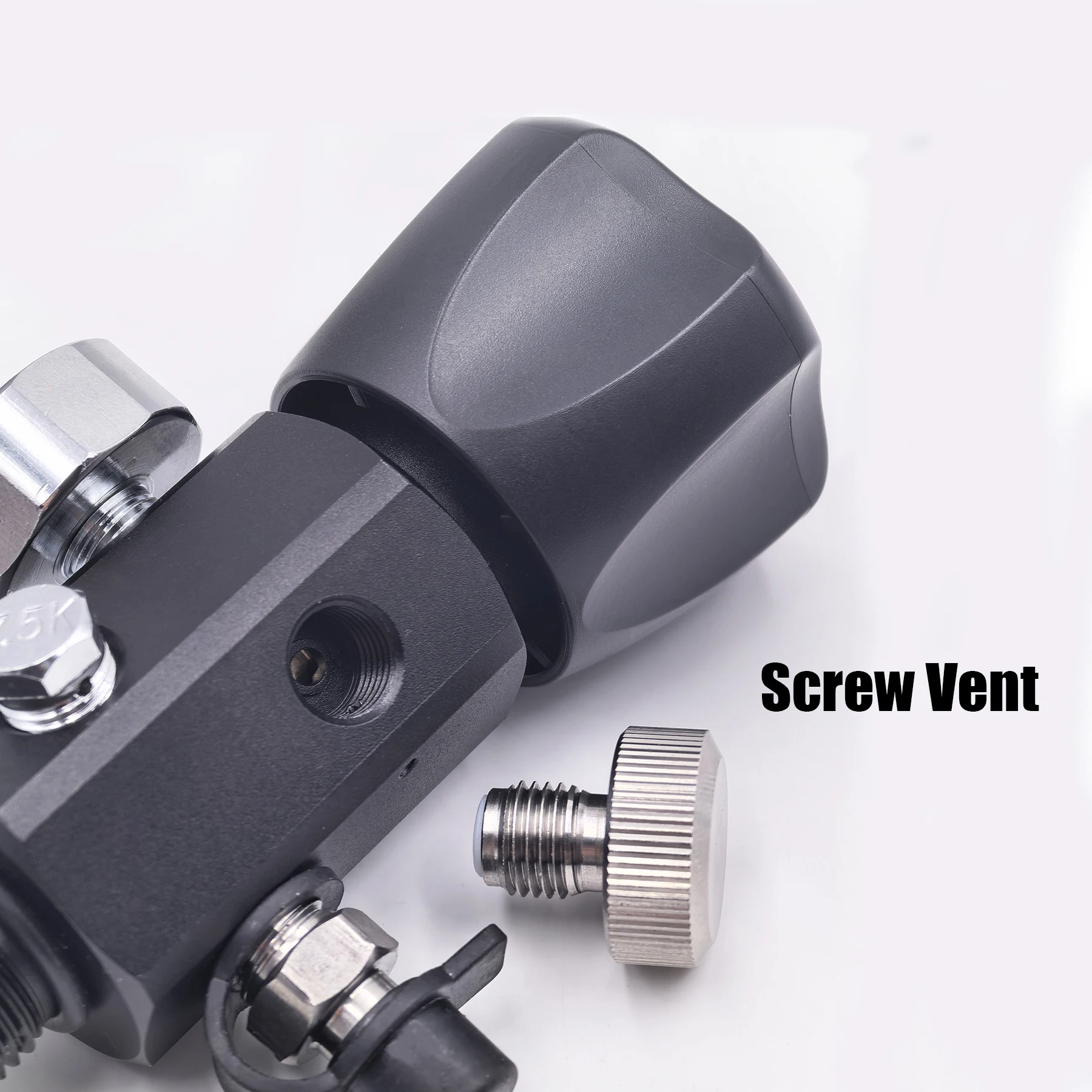 Elettrovalvola High Pressure DIN Valve M18 and 5/8 with Gauge Hose, Refill Fill Station for Cylinder Tank, 8mm Quick Disconnect Pneumatica — dettaglio 4