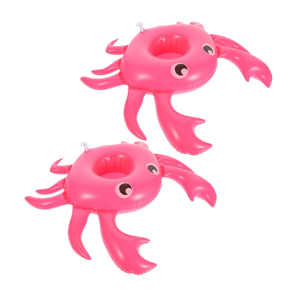 2Pcs Floating Cup Holders Crab Design Inflatable Drink Holder Pool Party Floating Drink Float Summer Pool Drinks Float