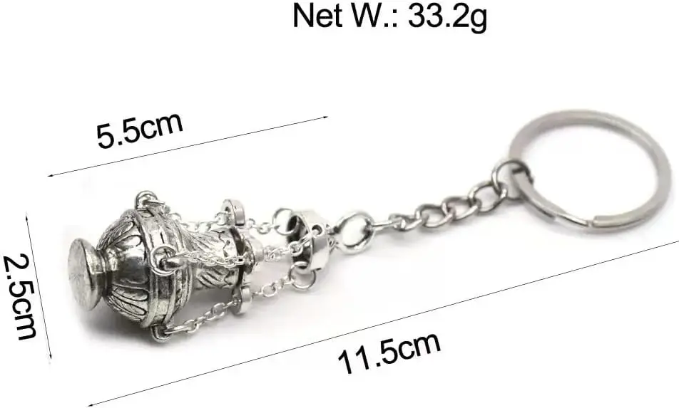 Retro Vintage Vessel Shape Keychain Antique Silver Alloy Key Ring Men Women Bag Pendant Car Key Decor Gift