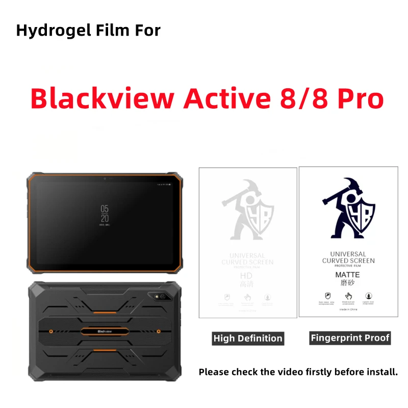 2pcs HD Tablets Hydrogel Film For Blackview Active 8/8pro Matte Screen Protector For Blackview Active 8 Pro Matte Protection