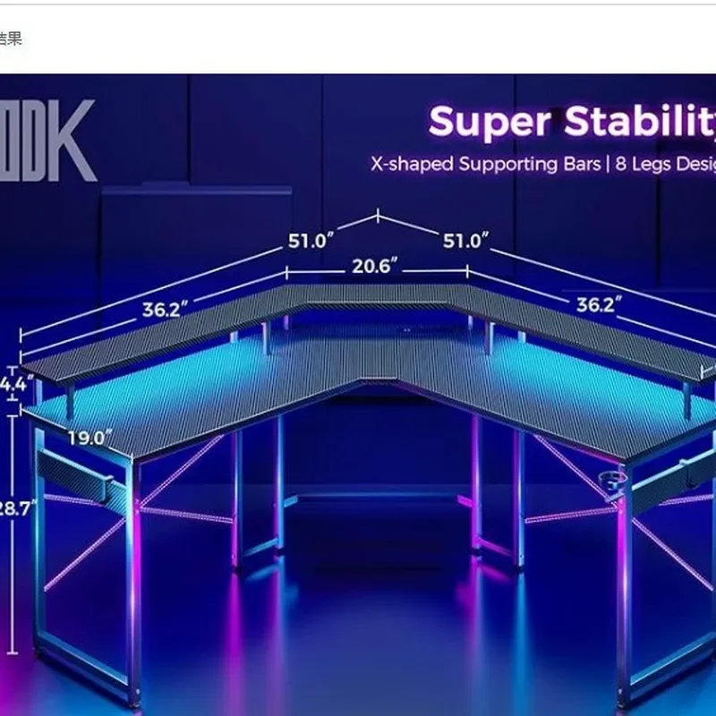Modern Corner Computer Desk L Shaped Writing Table for Home Bedroom Office Gaming Workstation Space Saving Design