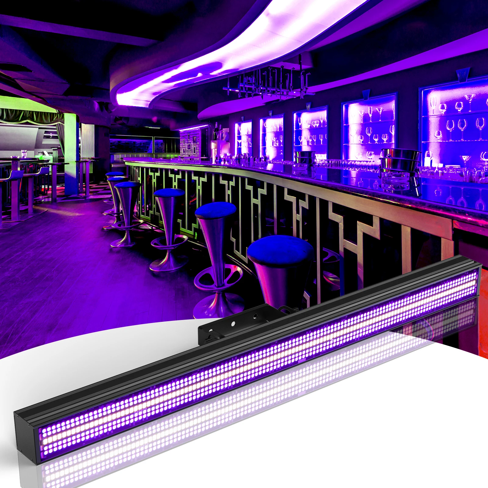 

Wash Light Bar RGB 3in1 Strobe Light 150W 4/16/168CH Channel Suitable for Home Parties KTV Clubs Bars Weddings DJ