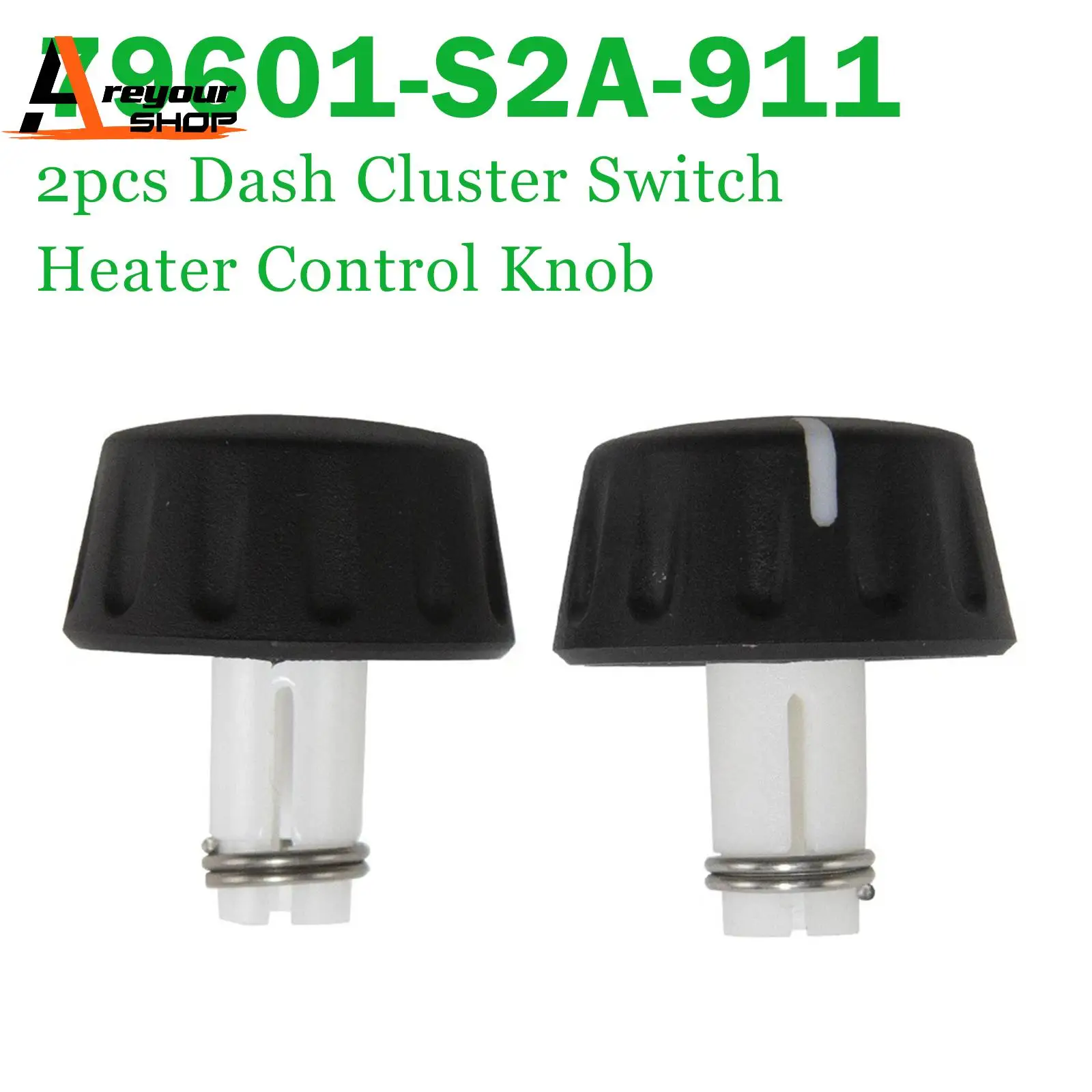 Areyourshop 2pcs Dash Cluster Switch Heater Control Knob 79601-S2A-911 for Honda S2000