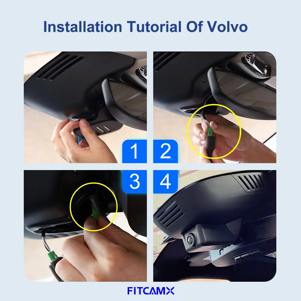 FITCAMX 4K Dash Cam 2160P Car DVR Has WIFI for Volvo XC60 S90 V90 XC40 XC70 XC90 Volvo Vehicles Camera Dashcam - view 5