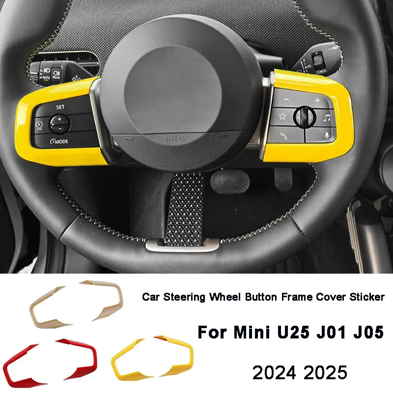 

Автомобильная кнопка на руль, наклейка на рамку для MINI Cooper J01 E SE EV для J05 Aceman для U25 Countryman, автомобильные аксессуары