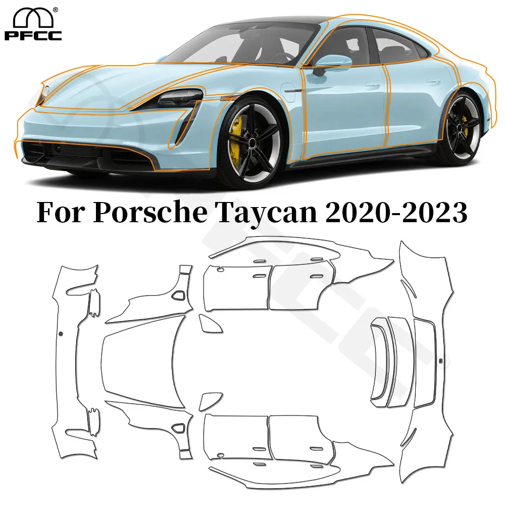 

For Porsche Taycan 2020-2023 TPU Paint Protection Film Anti-Scratch Car Body Clear Bra Pre-cut PPF Car Accessories Resistant Kit