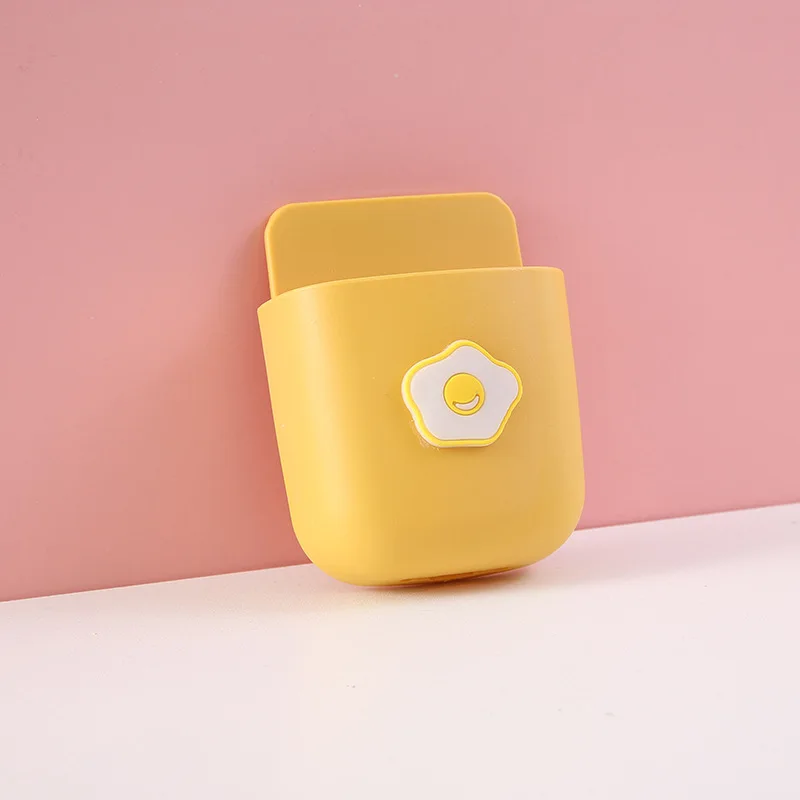 Cute Cartoon Wall Multi-functional Storage Box Bedside Desktop Mobile Phone Cosmetic Self-adhesive Storage Rack