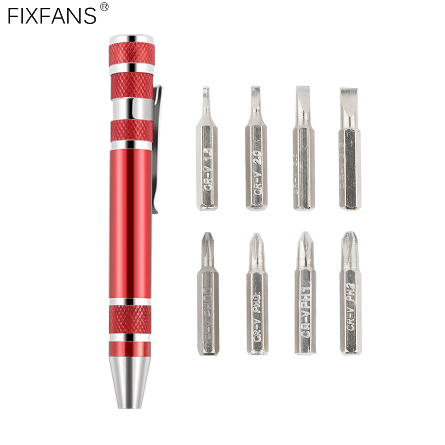 

8 in 1 Small Pocket Screwdriver with Clip, PH00 PH0 PH1 PH2 Phillips and Slotted Screwdriver Bit Set DIY Repair Tool