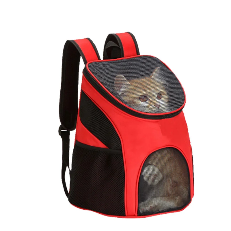 Cat Carrying Bag Foldable Double Shoulder Portable Pet Products Travel Outdoor Breathable Backpack  Factory Direct Selling