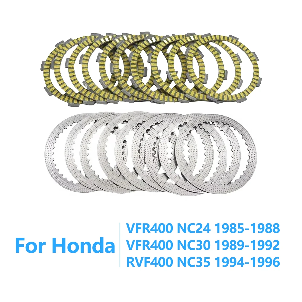 

For Honda VFR400 VFR 400 NC24 NC30 NC35 Clutch Plates Steel Kit Motorcycle Engine Parts