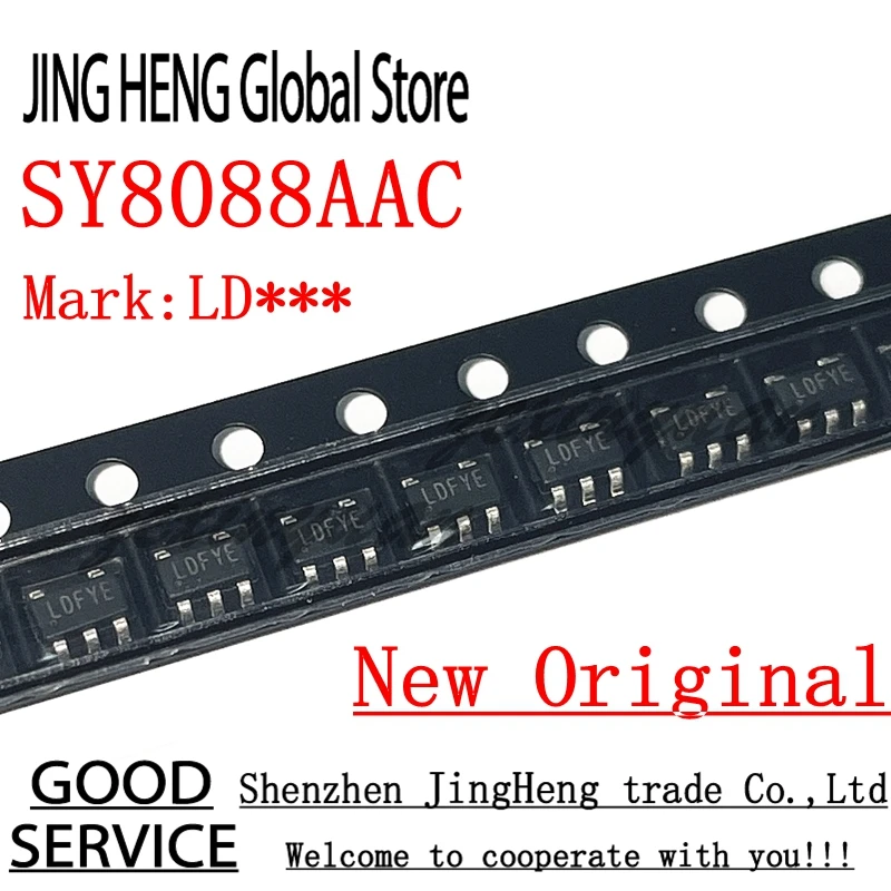 50PCS/LOT 100% New Original SY8088AAC SY8088AA SY8088A SY8088 Mark:LDXXX  SOT23-5  Synchronous buck DC-DC voltage regulator chip