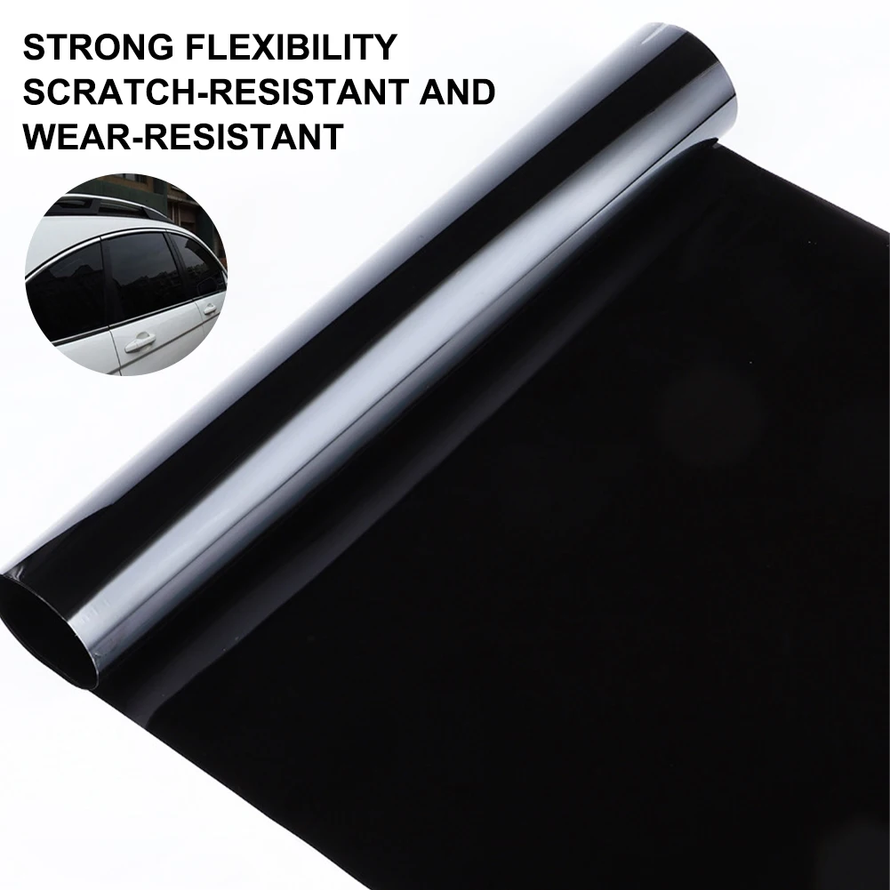 50*300cm Black Car Window Flim Static Cling Privacy Sun Blocking Anti UV Window Tint Opaque Window Film for Car Bedroom Restroom