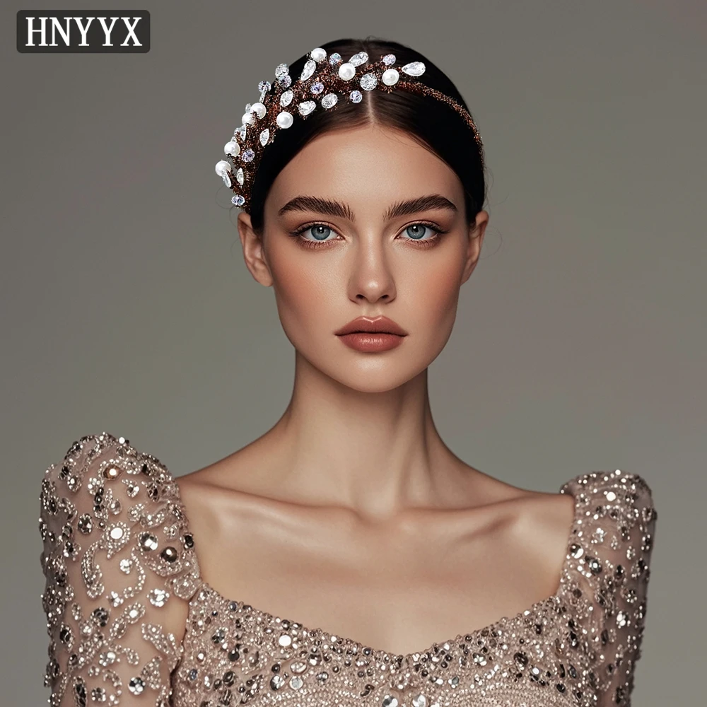 HNYYX Ikat Kepala Wanita Musim Gugur Buatan Tangan Hiasan Kepala Batang Chenille Topi Baja Lembut Aksesori Rambut Belanja Kencan Harian A372