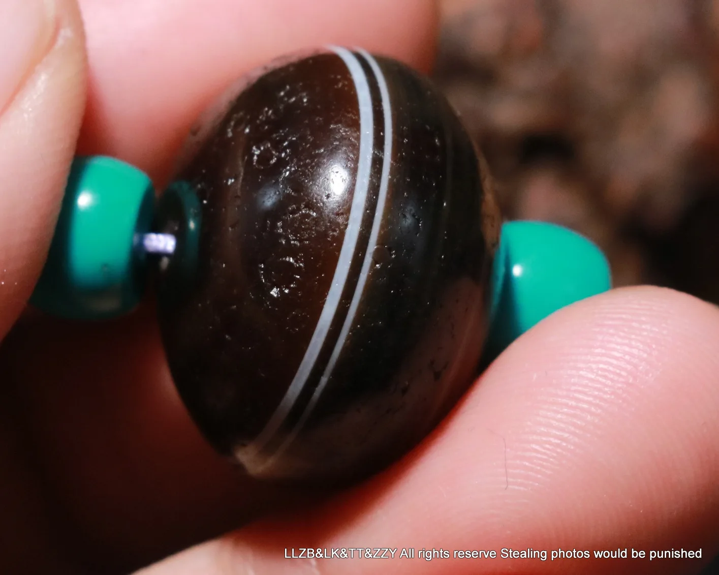 

Magic Power Energy Tibetan Old Agate Silkworm Lines Rich Symbol Large Ball dZi Bead Amulet Pendant Talisman UPD220209A15