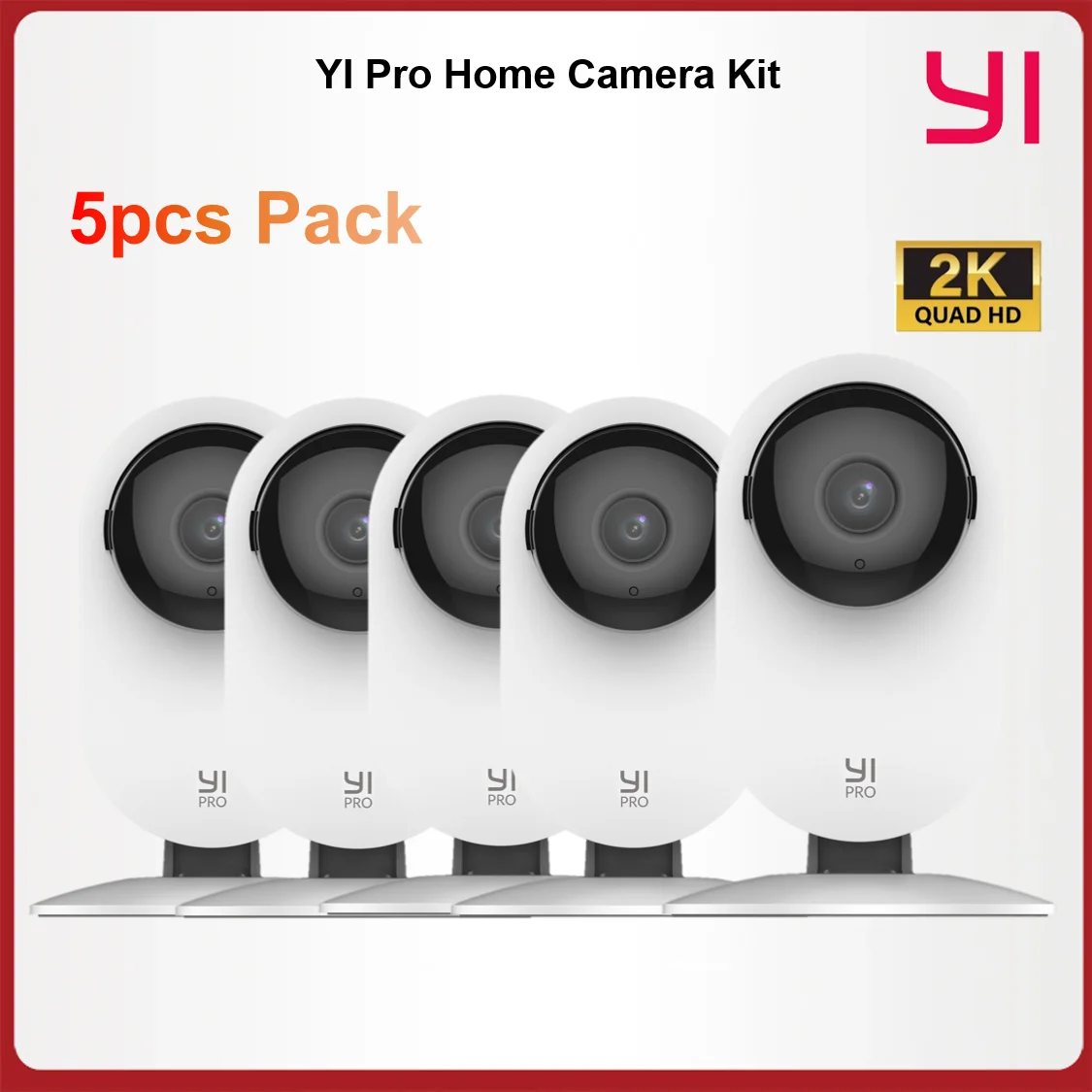 YI 5PCS 2K 홈 프로 무선 보안 카메라, 야간 투시경 3MP Wi-Fi IP 스마트 감시 베이비 모니터, iOS 안드로이드용