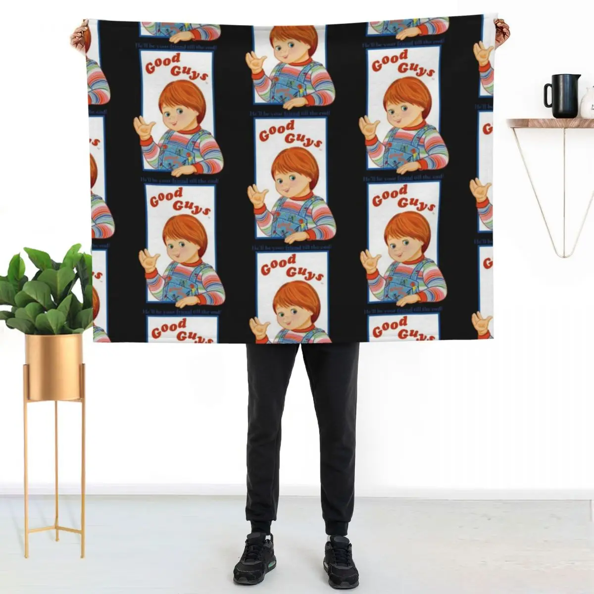 

Childs Play - Good Guys - Chucky T-Shirt Throw Blanket Versatile Cozy Throw Blanket for All Occasions