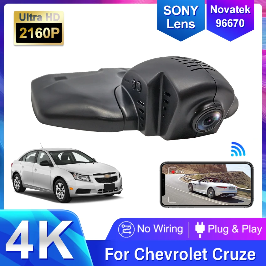 

Car Dash Cam 4K UHD 2160P Car Video Recorder DVR Night Vision for Chevrolet Cruze Cavalier Trax Tracker U200 J400 2013~2022