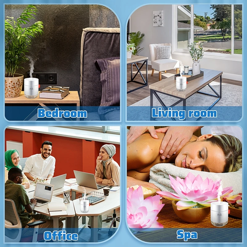 Увлажнитель воздуха ультразвуковой, 500 мл, с USB-зарядкой