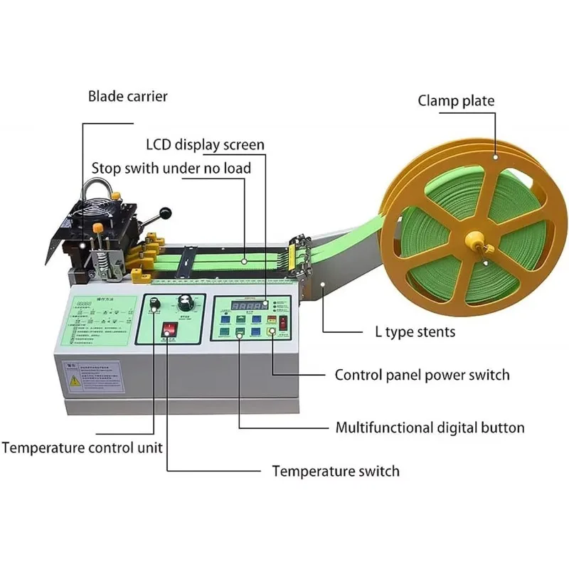 Small Automatic Computer Cold and Hot Cutting Machine for Tapes Webbing Ribbon Rope and Elastic Band