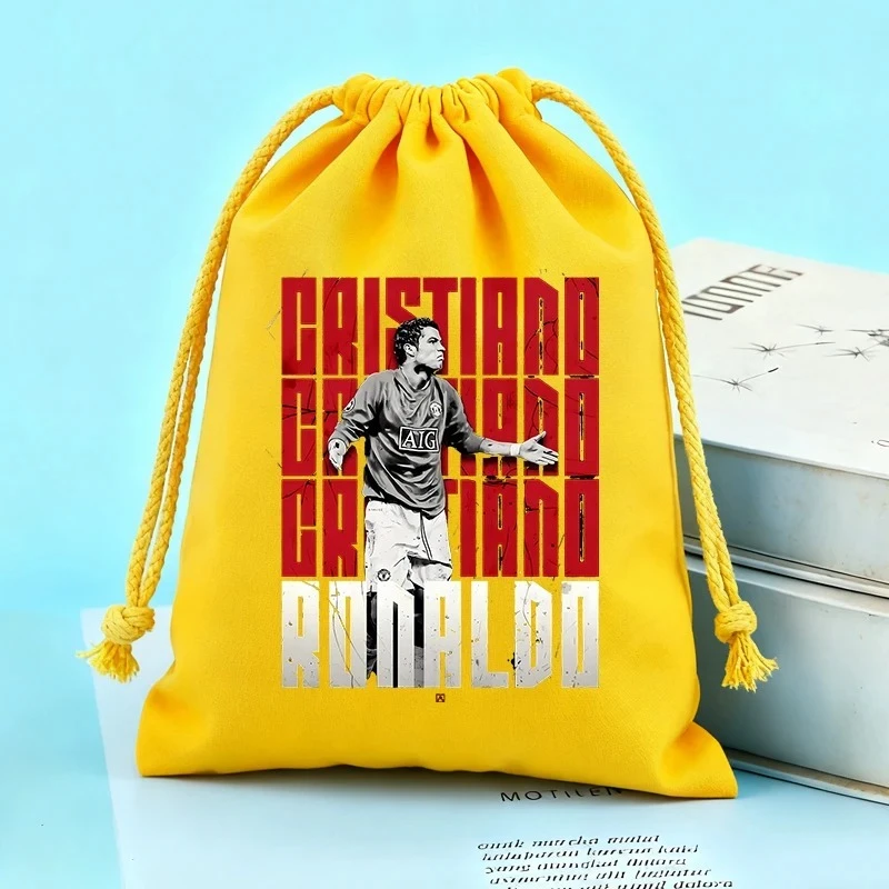 

CR7 сумки на шнурке с рисунком футбольной звезды Ronaldos, фланелевые карманы для пучков, дорожная подарочная сумка для конфет, детские портативные сумки для хранения