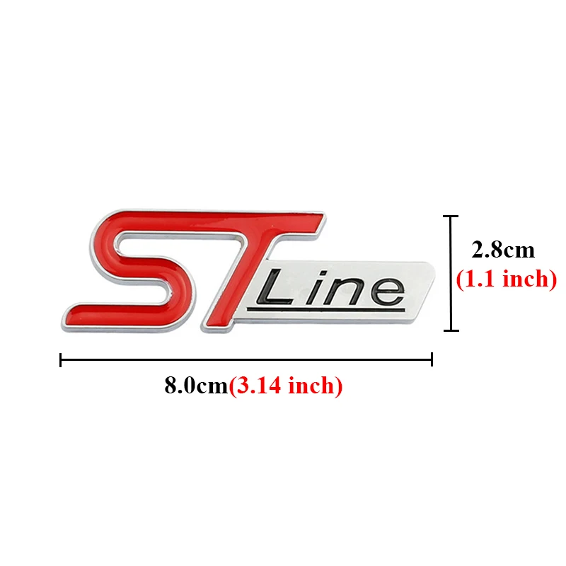 3d Metal Logo ST Line Emblem Car Front Grill Badge Trunk Decal For Puma Kuga Fiesta Focus MK4 ST Line Sticker Accessories