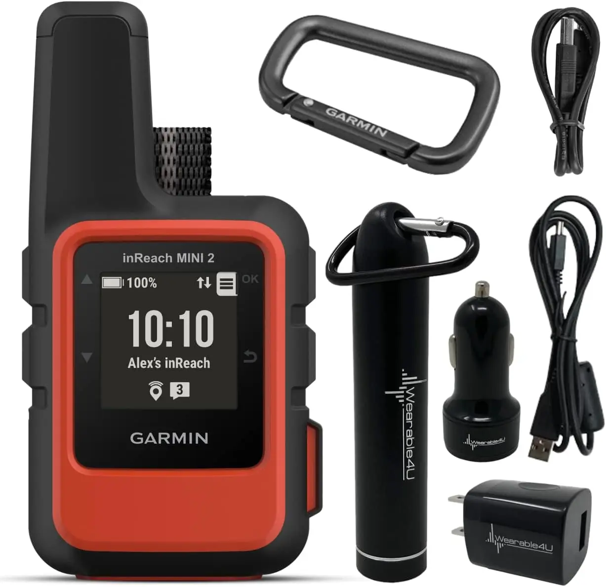 

Garmin inReach Mini 2 Satellite Communicator (Flame Red) with Power Pack Bundle