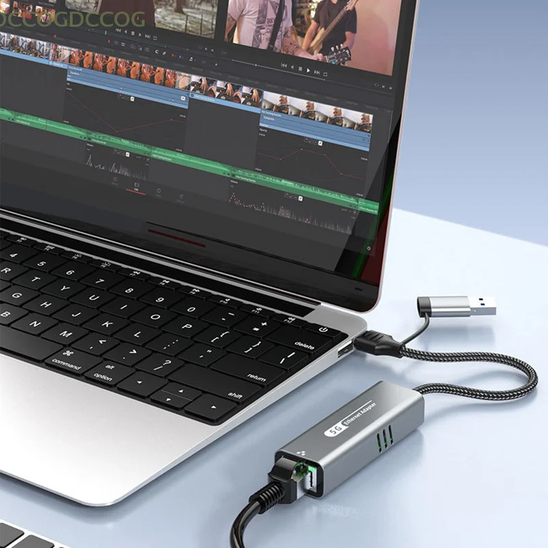 Сетевой преобразователь USB3.2 в RJ45, 5 Гбит/с, 5G, 2,5G, 1G, 100 Мбит/с, совместимый с набором микросхем RTL8157, USB-адаптер Ethernet для ноутбука