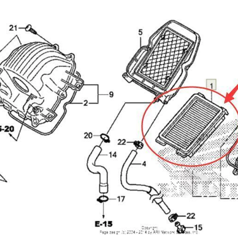 High Flow Air Cleaner Element Air Filter For Honda CBR250R 2011-2013 CBR300R 2014-2022 CB300F/ABS 2015-2018 Ref.OE 17211-KYJ-900