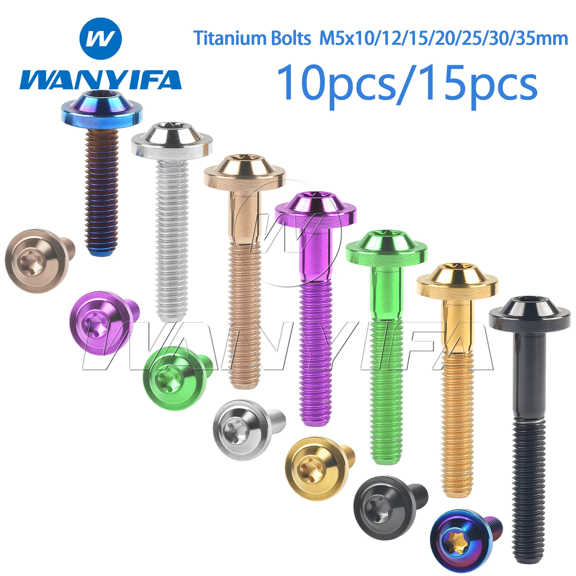 

Wanyifa Titanium Bolt M5x10/12/15/20/25/30/35mm Head Screws for Bicycle Motorcycle Modification 10pcs/15pcs