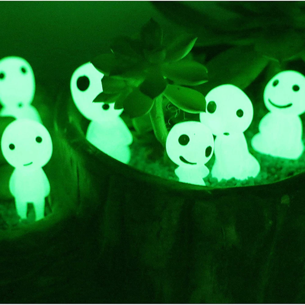 10PCS/ SET Halloween Luminous Tree Elves Anime  Figurine Gothic Home Decor Resin Room Decoration Accessories