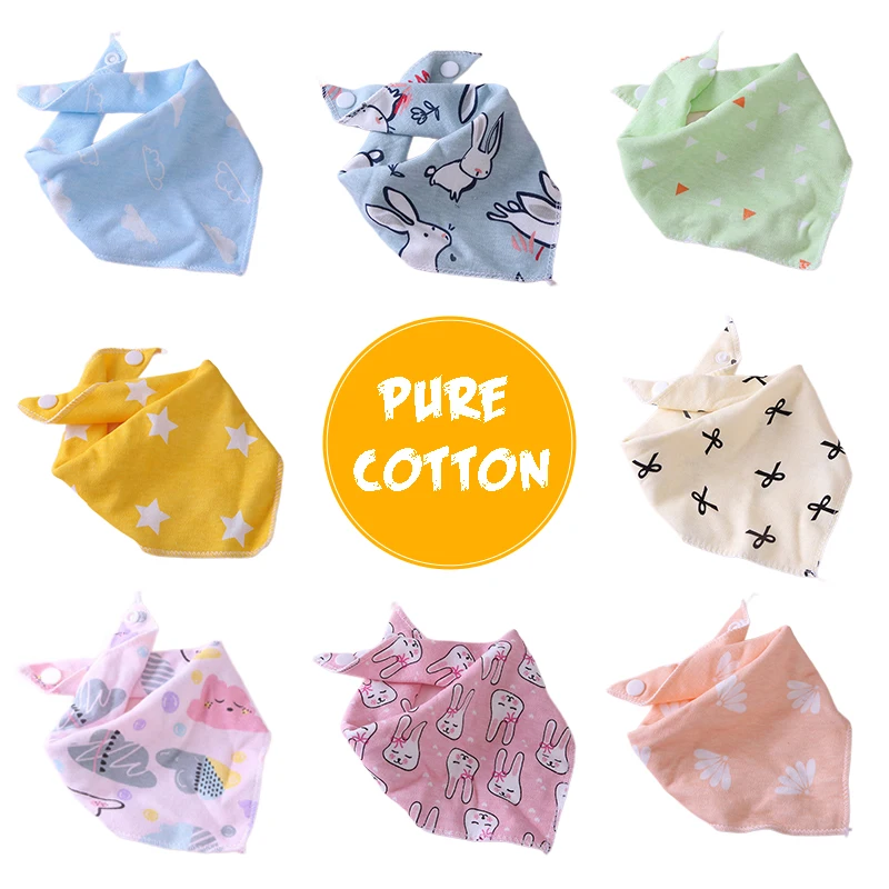 Baby Saliva Towel Combed Cotton Baby Double Triangle Scarf Newborn Bib Boy Girl Spring Summer Scarf