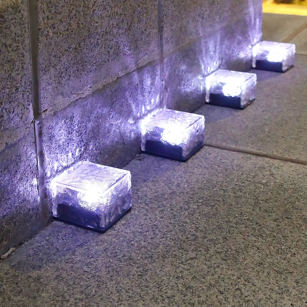 Solar Ice for CUBE Light LED Waterproof Ice Brick Lights Garden Outdoor Yard Decor