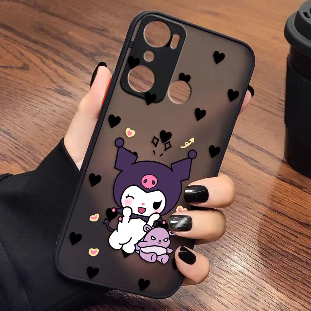 Matte Phone Case for infinix HOT 20I 12 12I 11 11S 10 10I 10S PLAY 9 8 Pro POVA 3 CAMON 15 17P Case Funda Cute Villain K-Kuromi