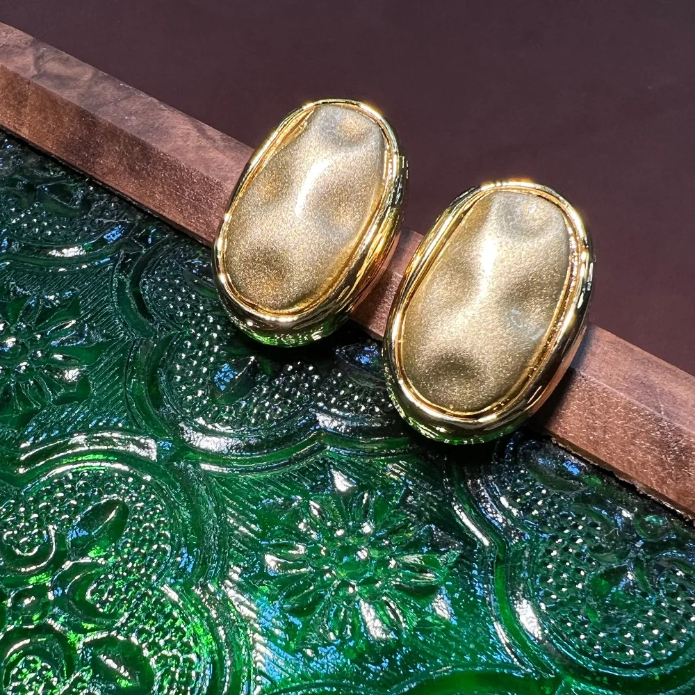 Minimalist style 24K jewelry set ins Amazon cross-border popular niche design S925 stud earrings open ring