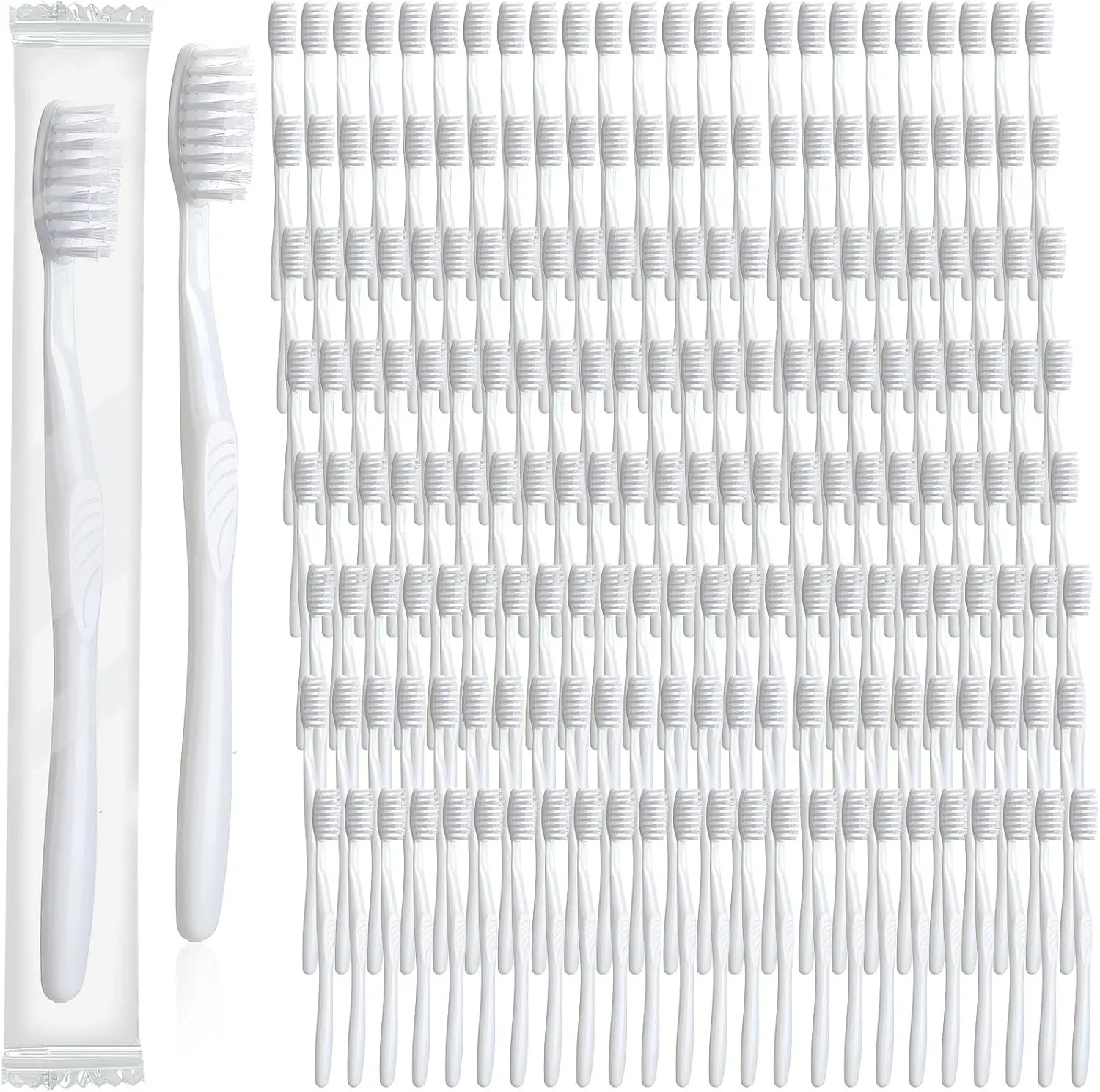 

Tessco 500 Pcs Disposable Toothbrushes Individually Wrapped Soft Bristle Tooth Brush Set Travel