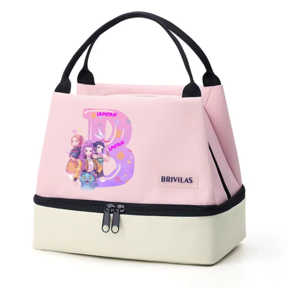 جديد KPop شيطان الصيادين حقيبة الغداء سميكة العزل علب الاغذية الكرتون بينتو التخزين الحراري حقيبة يد مدرسة نزهة النساء هدية