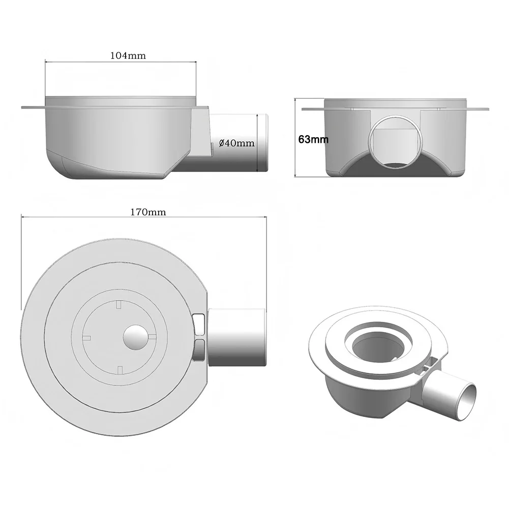 1PCS PVC Drain Connector Pipe Adapter European Pipe Connector Tile Floor Hardware For 50-100mm Pipes For Plumbing Configurations