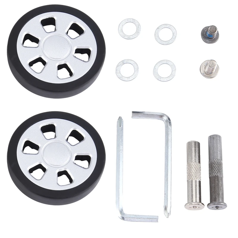 2 bagaj tekerlek bavul yedek tekerlekler 60X13mm Set, bagaj bavul PU döner tekerlek rulmanlar tamir kiti dayanıklı
